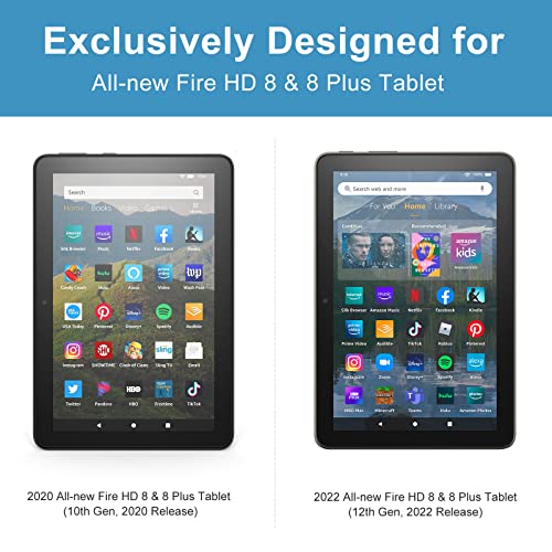 Cobak Case For All-New Fire 8 Tablet (2020/2022 Model, 10/12 Generation) - Premium Pu Leather Slim Folding Stand Shell Multiple Viewing Angles Cover With Auto Wake/Sleep #TOP1