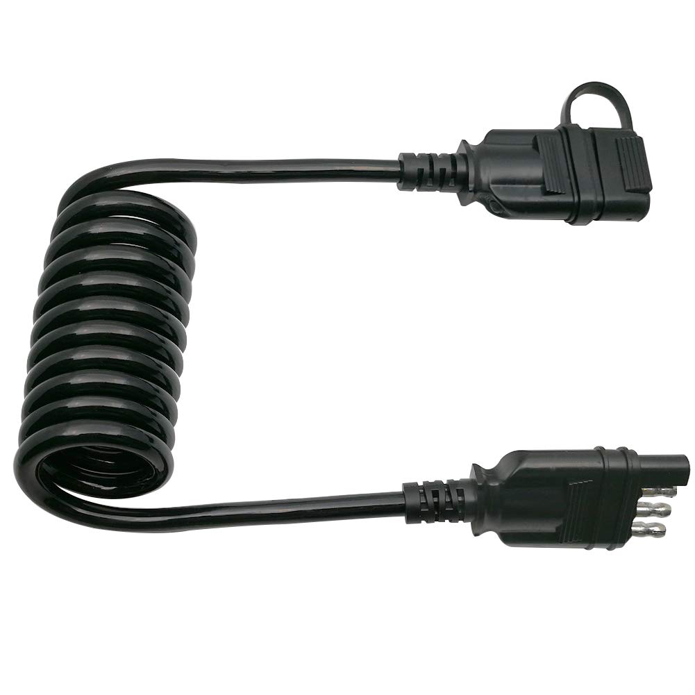 CARROFIX4 Way Flat Trailer Wire Extension 40" Flexible Coiled Cable with 4 Pin Male & Female Wiring Harness Connector