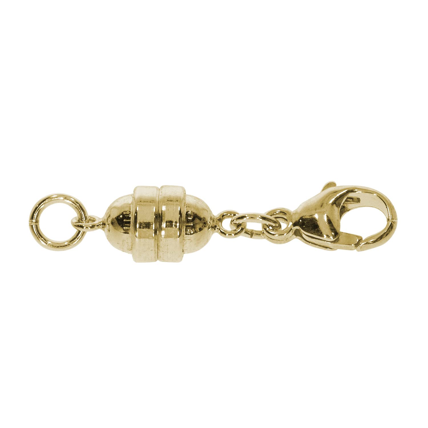 Magnetverschluss mit Karabiner, 11 mm, 925er Silber, vergoldet, für Ketten und Armbänder