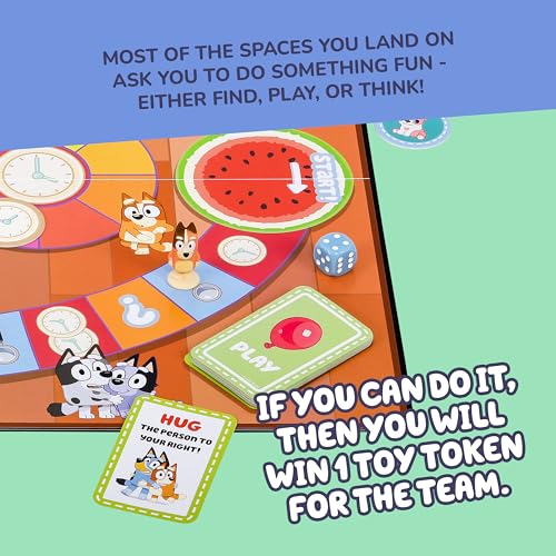 image for Bluey Scavenger Hunt Board Game, Cooperative Play with 4 Exclusive Min