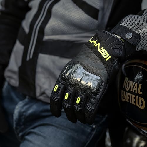 Ignyte Carbon Full Finger Bike Riding Gloves (L, Neon) - Image 7