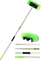 Five-Sided Car Wash Brush with Long Handle,Soft Bristle Scrub Cleaning Mop with Extendable Handle for Car, SUV, Truck, Caravan, Boat, House Siding, Sweep Snow 60”/151cm