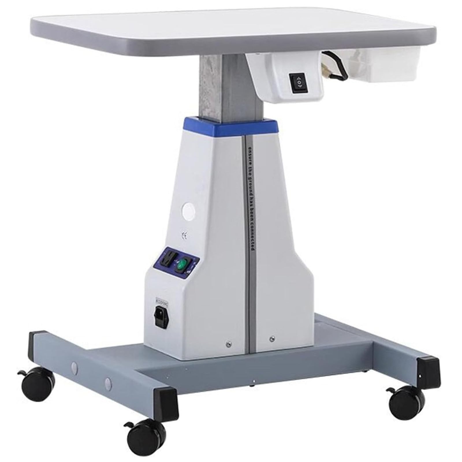 ZenSeFarin Motorized Optical Lifting Table with Height Adjustment 63-80cm,Large-Capacity Drawers,Adjustable Desk Work 75kg Load for Instruments,Home Office White