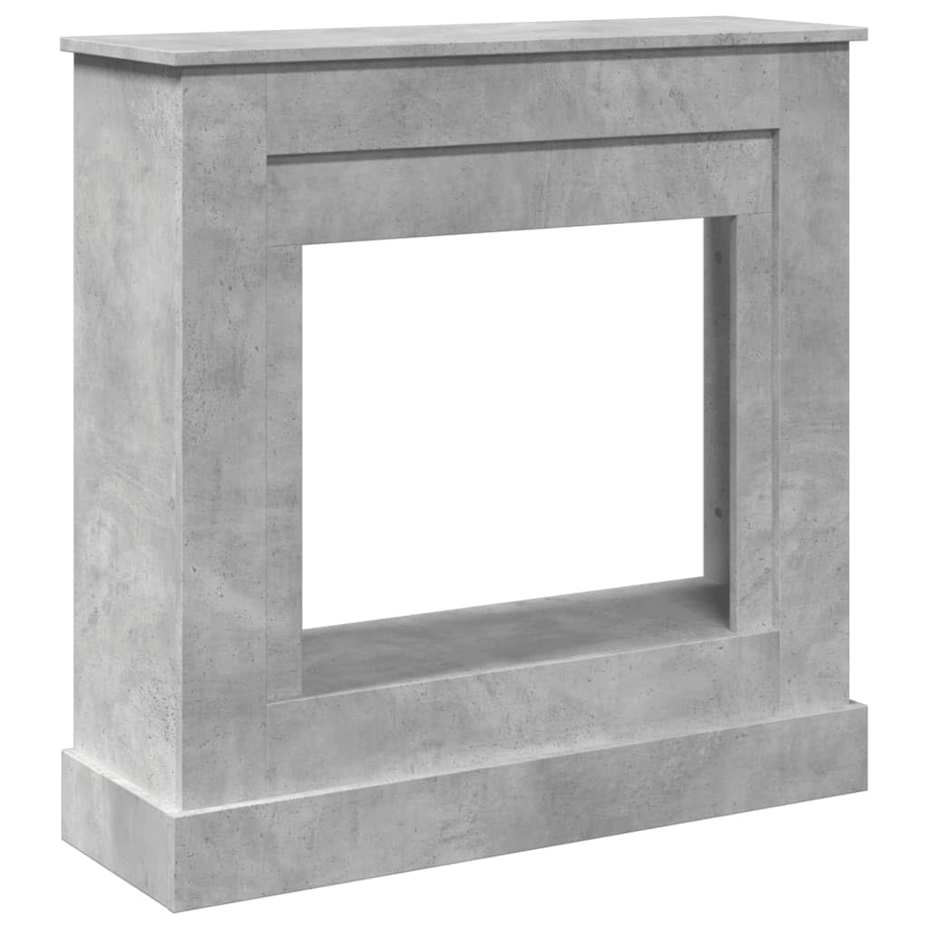 vidaXL Fireplace Surround, Fire Surround Only Compatible with LED Flame, Fireplace Frame for Living Room Hallway, Concrete Grey Engineered Wood