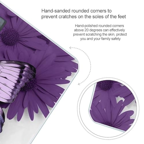 Báscula de baño digital Purple Butterfly gran pantalla LCD miniatura 4