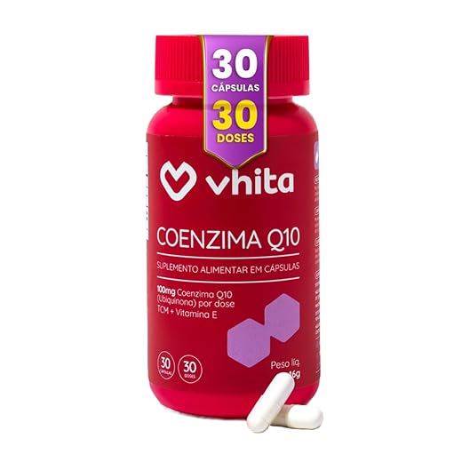Coenzima Q10 120mg com Vitamina E e TCM 30 Cápsulas - Vhita