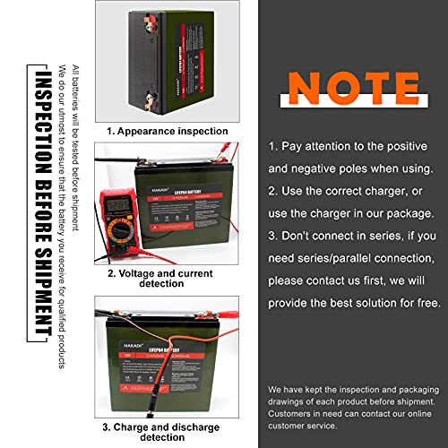 HAKADI 12V 24Ah Lifepo4-Batterij Oplaadbare Batterij Lithium-Ijzerfosfaatbatterij 3000+ Deep Cycle-Batterij Met Oplader… - Afbeelding 7
