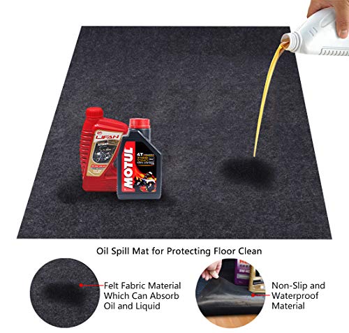 CONVELIFE Felt Fabric Absorbent Material Garage Floor Oil Spill Mat,Under Sink Mat, Protects Garage Floor(36inches x 36inches) - Thumbnail 4