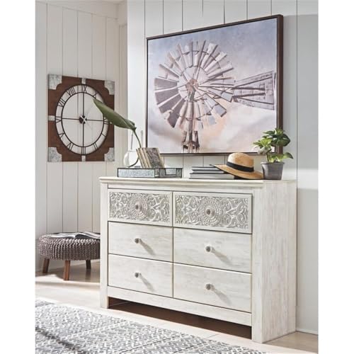 Signature Design by Ashley 6-Drawer Bedroom Dresser, Whitewash, Paxberry - image 4