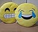 Lot de 2 coussins Emoji Sonrisa, oreiller Emoji Emoticon avec rembourrage doux en peluche 35 x 35 x 5 cm chacun