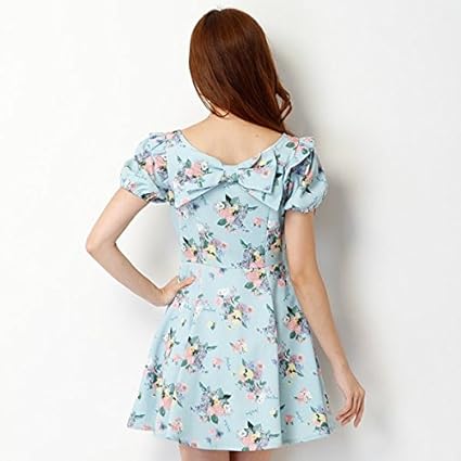 Amazon Co Jp ハニーバンチ Honey Bunch ワンピース ーズプリントワンピース 03オフ F 服 ファッション小物