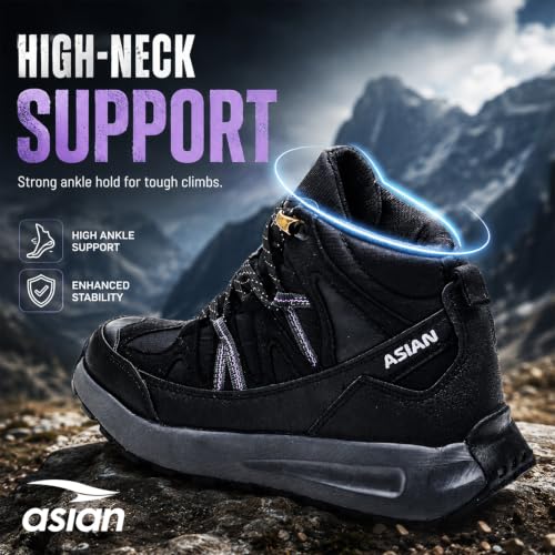 Image of ASIAN Everest W-21 Women's Trekking & Hiking Shoes | Durable Outdoor Footwear with Anti-Slip Outsole, Soft Cushion Comfort & Water-Resistant Upper | Ideal for Travel, Biking & Trails