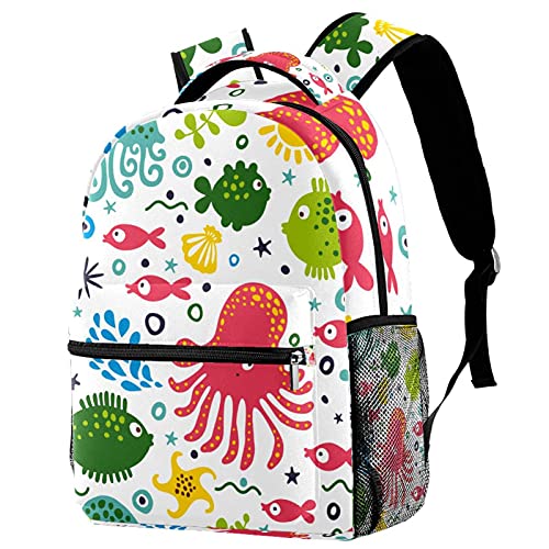 Sac à dos d'écolier mixte multicolore avec grand compartiment style décontracté