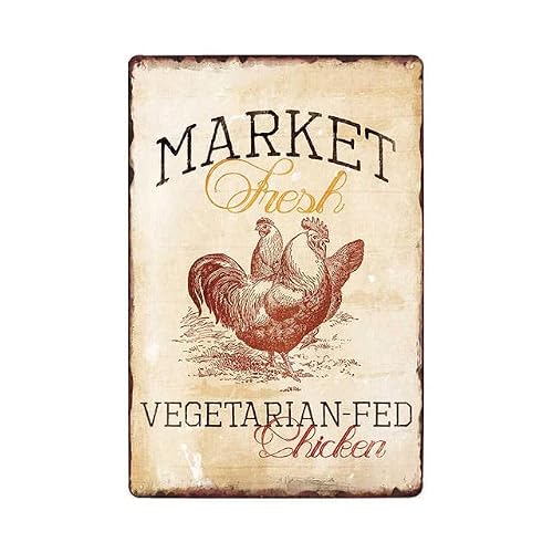 Chicken Plaque Sign Chicken Farm - Metal Tin Sign Retro Vintage Plaque
