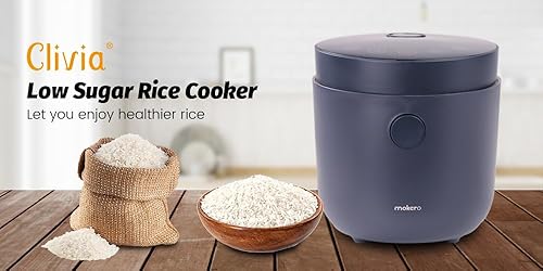 Miniatura 6 de Clivia Arrocera baja en azúcar 2L saludable baja en carbohidratos, Mini olla arrocera arrocera, Olla multifuncional de acero inoxidable, Cocina de
