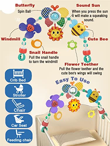 Image of Pau1Hami1ton Baby Stroller Arch Toys, Car Seat Toys,Bouncer Toy Bar /Mobile for Bassinet,Adjustable Baby Hanging Toys Fit for Crib Bed,Stroller,Car Seat Gifts.S-19(Butterfly)
