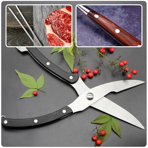 Set 2 piezas tijera y tenedor para barbacoa acero inox miniatura 6