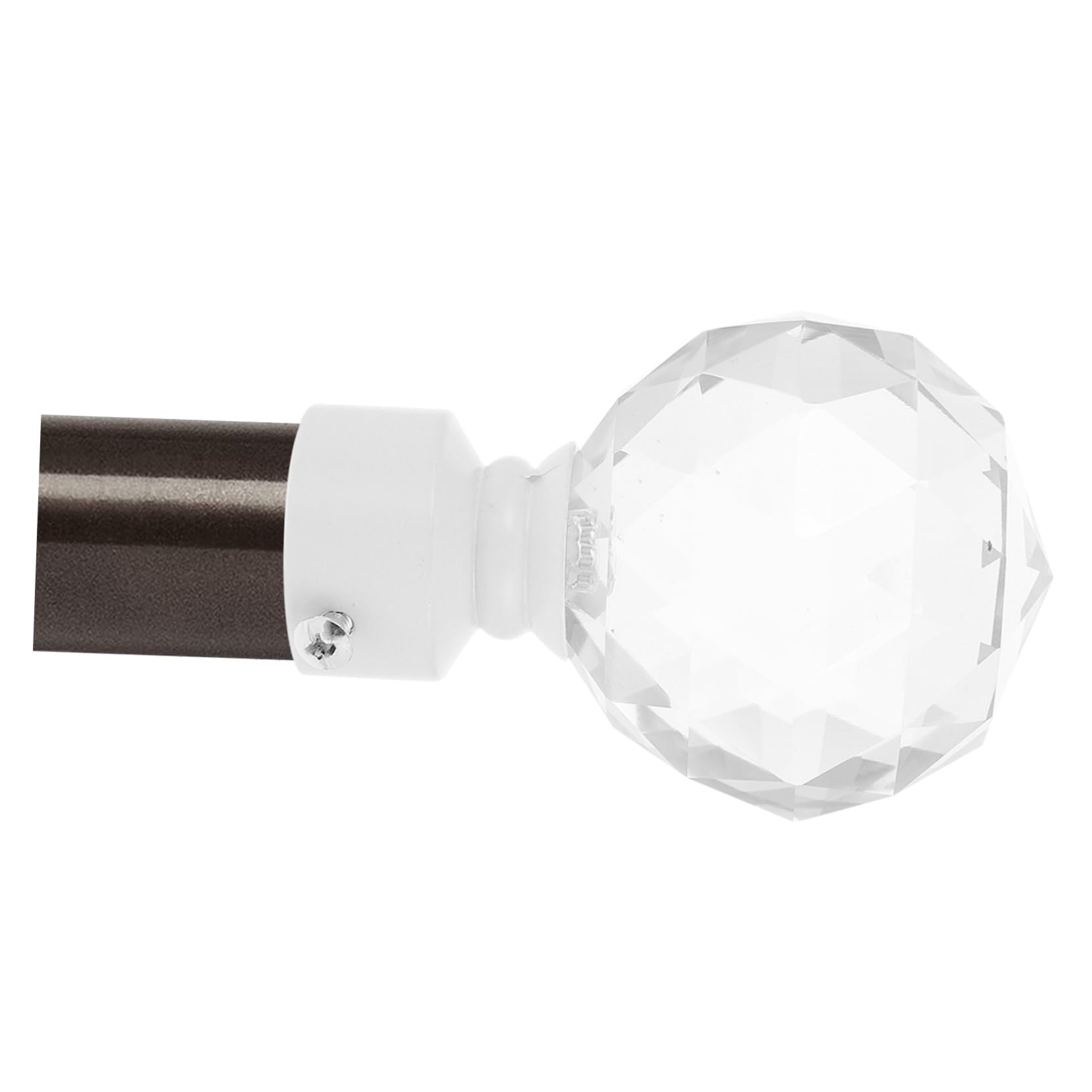 Embouts Décoratifs et 2pcs pour Tringle à Rideaux Design Élégant en Fer et Cristal Blanc Fonction Décoration Fenêtre Maison et Salle à Manger