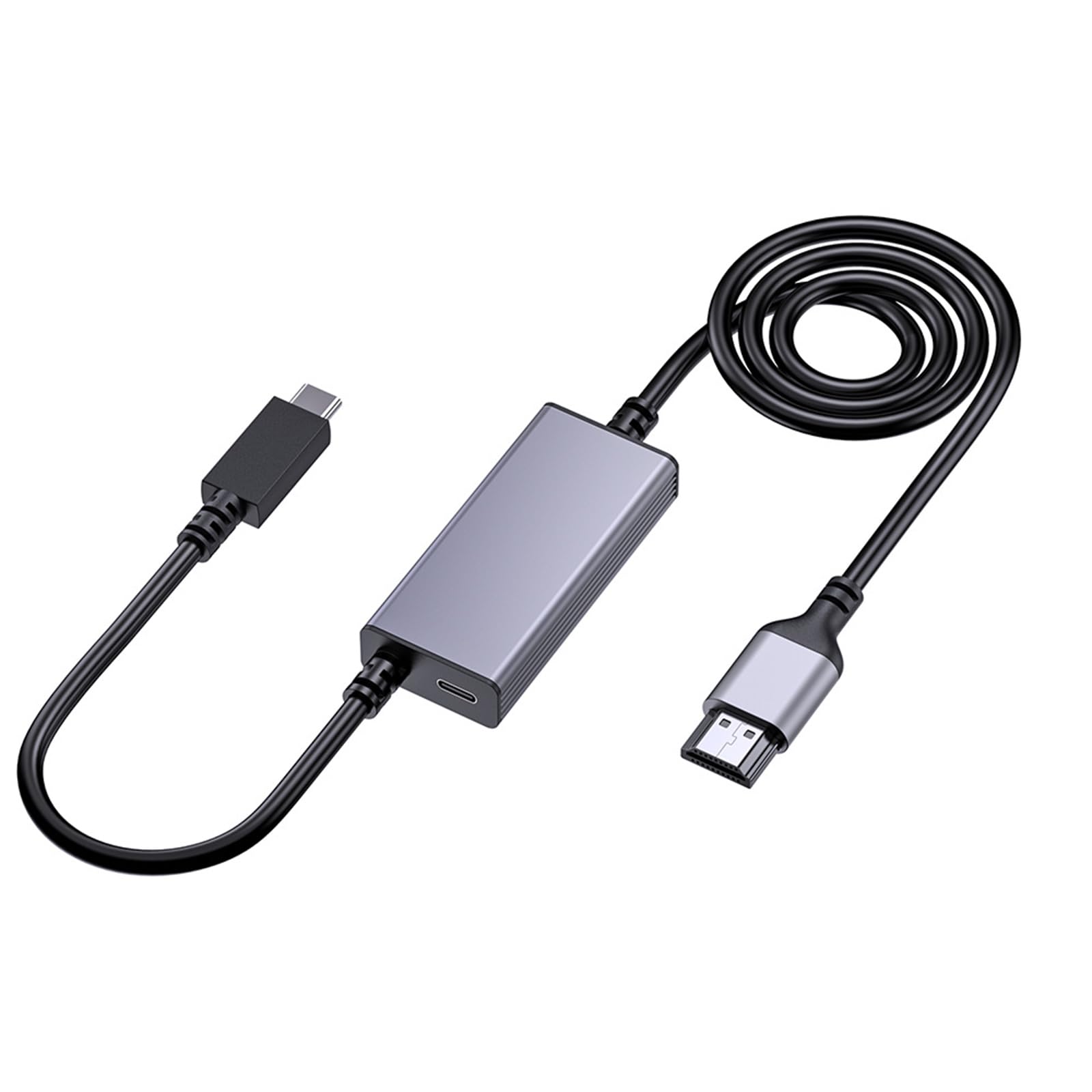 Buxuaaaa 4K USB C to Hdmis Adapter with PD60W Charging for Laptop Tablet Double Monitor Setups for Gaming Devices Laptops Aluminum USB C to Hdmis Monitor Adapter