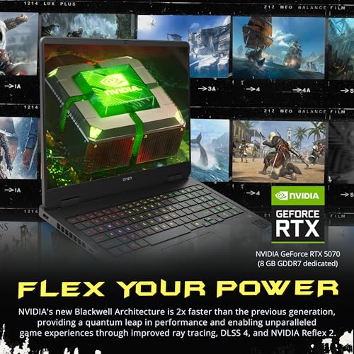 Image of HP Omen 16 Slim 16 inch FHD+ 144Hz Gaming Laptop, Intel Ultra 9 285H, NVIDIA GeForce RTX 5070, 64GB DDR5, 3TB Storage(2TB SSD+1TB Docking Station), 4-Zone RGB Backlit Keyboard, WiFi 6E, Win11 Pro, Black