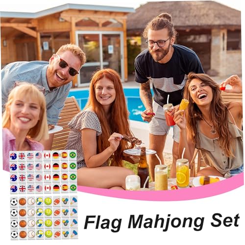 Set Mini Mahjong 64 Piezas con Diseño Bandera y Bola miniatura 5