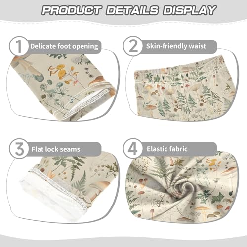 senya Girls Printed Leggings Yoga Pants Mushrooms Wildflowers Pattern for Kids in 4t to 10 Years, 4T3