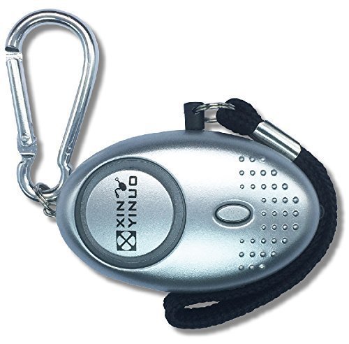 Silver Mini Loud Personal Staff Panic Rape Attack Safety Security Keyring Keychain Alarm with Torch 140DB
