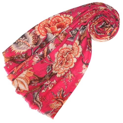 Écharpe pashmina Lorenzo Cana en pure laine mérinos d'agneau au design floral de luxe
