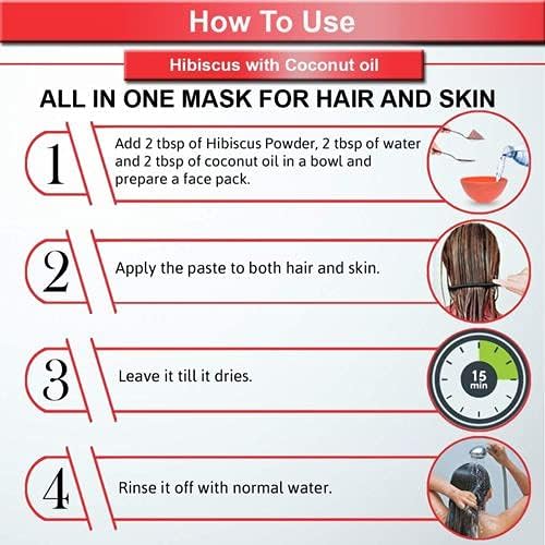 Miniatura 3 de Polvo de hoja de hibisco para caída y crecimiento del cabello, lavado de cabello 100% natural, 300 GM  10.58 oz  para un cabello saludable y