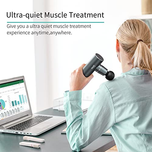 Mini Massagepistole, Tragbare leise Massagepistole für Muskelmassage mit 3200 U/min Motor, Max Standkraft von 14kg, kompaktes Handmassagegerät für Sport, Büro, Zuhause, Geschenke für Männer/Frauen - Image 5