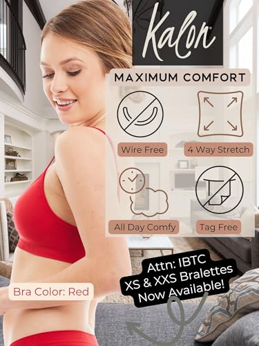 Image of Kalon Women's 4 Pack Demi Padded Bralette Wireless Comfortable Bra