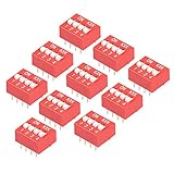 4 posiciones (2 filas de 8 pines), contenido del paquete: 10 interruptores DIP