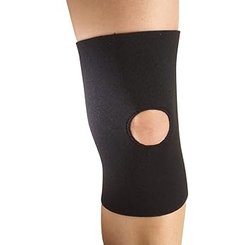 Tektrum Elastic Knee Sleeve - Open/Closed Patella - Black 1 Piece Open Patella, Large