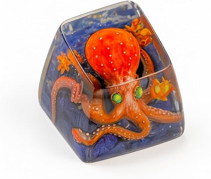 Red Kraken Octopus Resin Keycaps for Mechanical Keyboard Cherry Profile Artisan Style Cute Aesthetic Themes for Setup