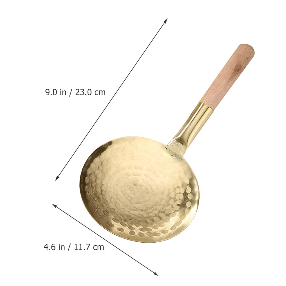Cucchiaio da Cucina in Rame da 12 Cm per Servire Tofu, Mestolo Portatile Ergonomico per Uso Domestico e Ristoranti, Palette da Cucina Multiuso per Minestra e Riso