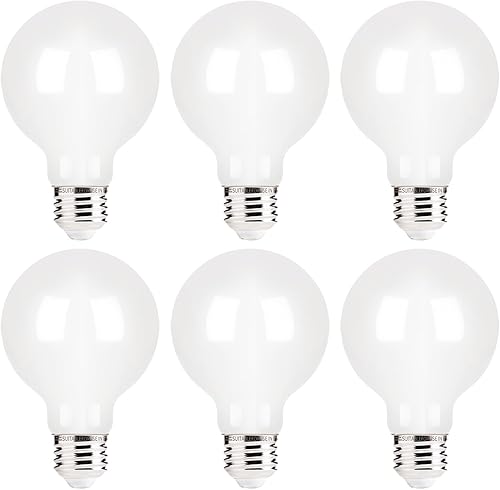 Miniatura 16 de FLSNT Paquete de 4 bombillas LED G25 Edison para dormitorio y sala de estar, 2200 K blanco cálido, regulable CRI90+, equivalente a 40 W, 400 LM,