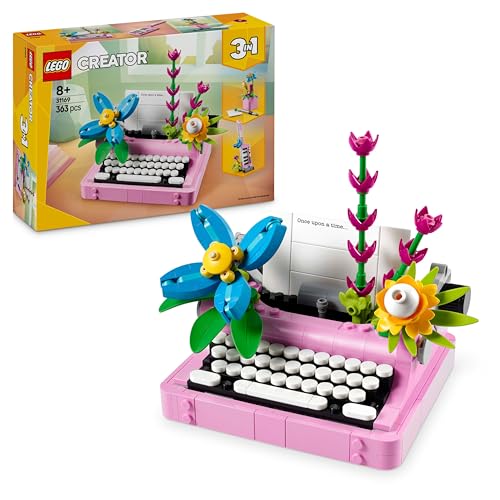 LEGO Creator 3 in 1 Macchina da Scrivere con Fiori Giocattolo - Si Trasforma in Keytar o in Vaso di Fiori con Penna e...