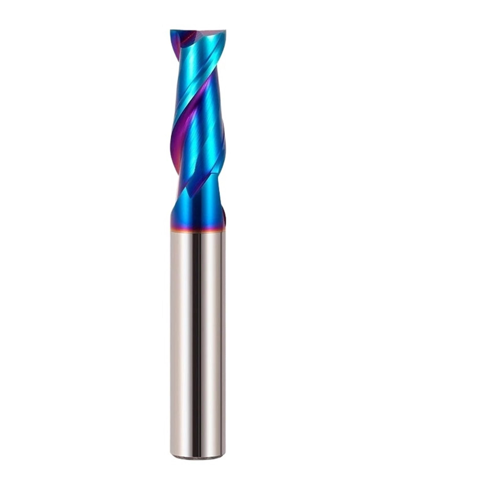 1 sztuk HRC65 2 ostrza dłutowanie koło płaski frez trzpieniowy stal wolframowa węglik niebieska powłoka do mechanicznych frezów palcowych CNC narzędzia(4x25Cx4Dx100L)