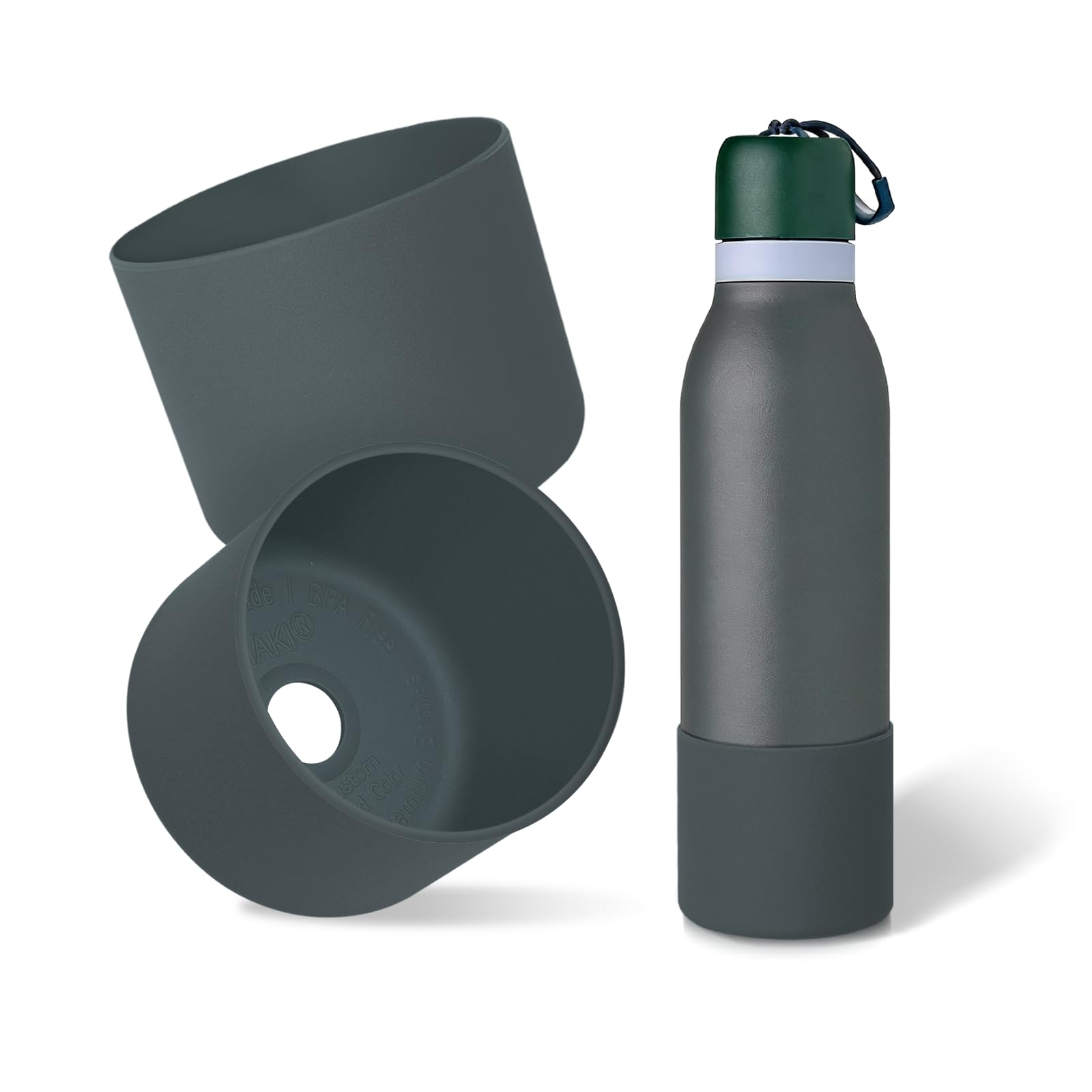 2PCS Higher Silicone Boots for Owala FreeSip Twist 18 oz, Scratch-Resistant Bottom Sleeve Owala Bottle Accessories, Anti-Slip Bottle Cover Protector, BPA-Free