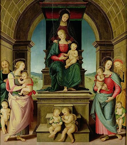 Affiche Toile la Famille de sainte Anne de Pietro Perugino 60x90cm