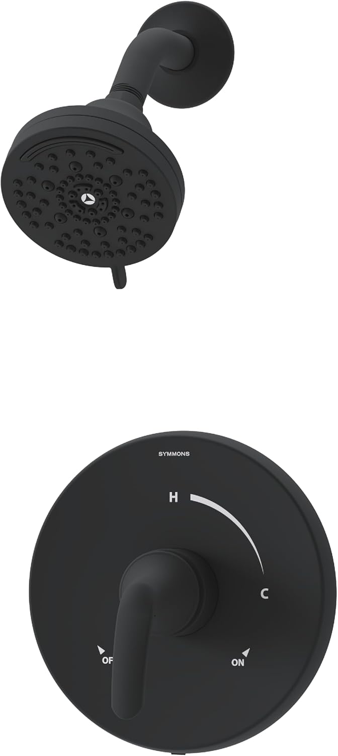 Symmons Elm Single Handle Wall Mount Shower Trim Kit in Matte Black (Valve Not Included) - 5591MB15TRM
