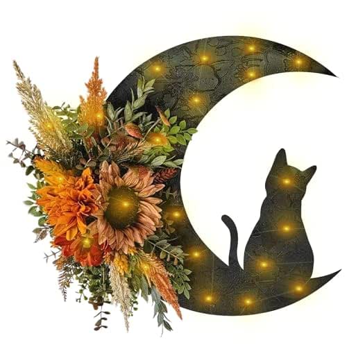 2024 New Halloween Door Black Branch Wreath, Halloween Moon