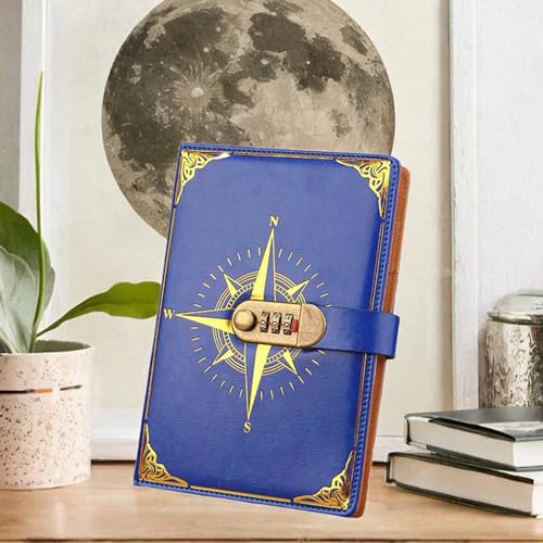 Journal avec verrou et carnet avec serrure à code - Carnet verrouillable bleu foncé