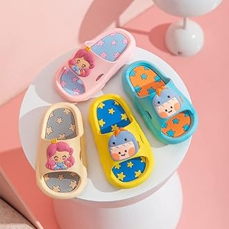 Girls & Boys Slide Sandals Slippers Kids Summer Non-Slip Beach Pool Shower Slippers Cute Water Shoes Slip On for Outdoor Bathroom