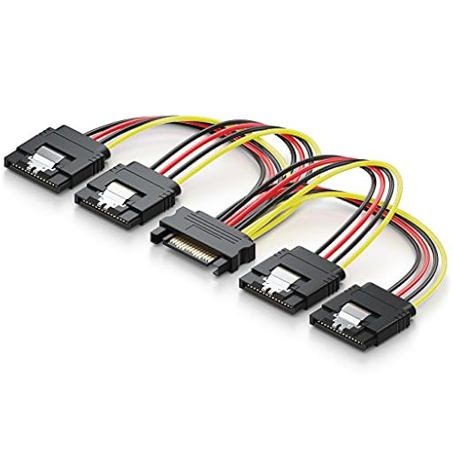 deleyCON 0,15m Adaptador de Alimentación S-ATA en Y - 1x Puerto SATA Hembra a 4x Conectores Macho - para HDD y SSD Internos - Alimenta hasta 4 Dispositivos | Ya disponible en tu tienda friki favorita! En mundofriki.es!