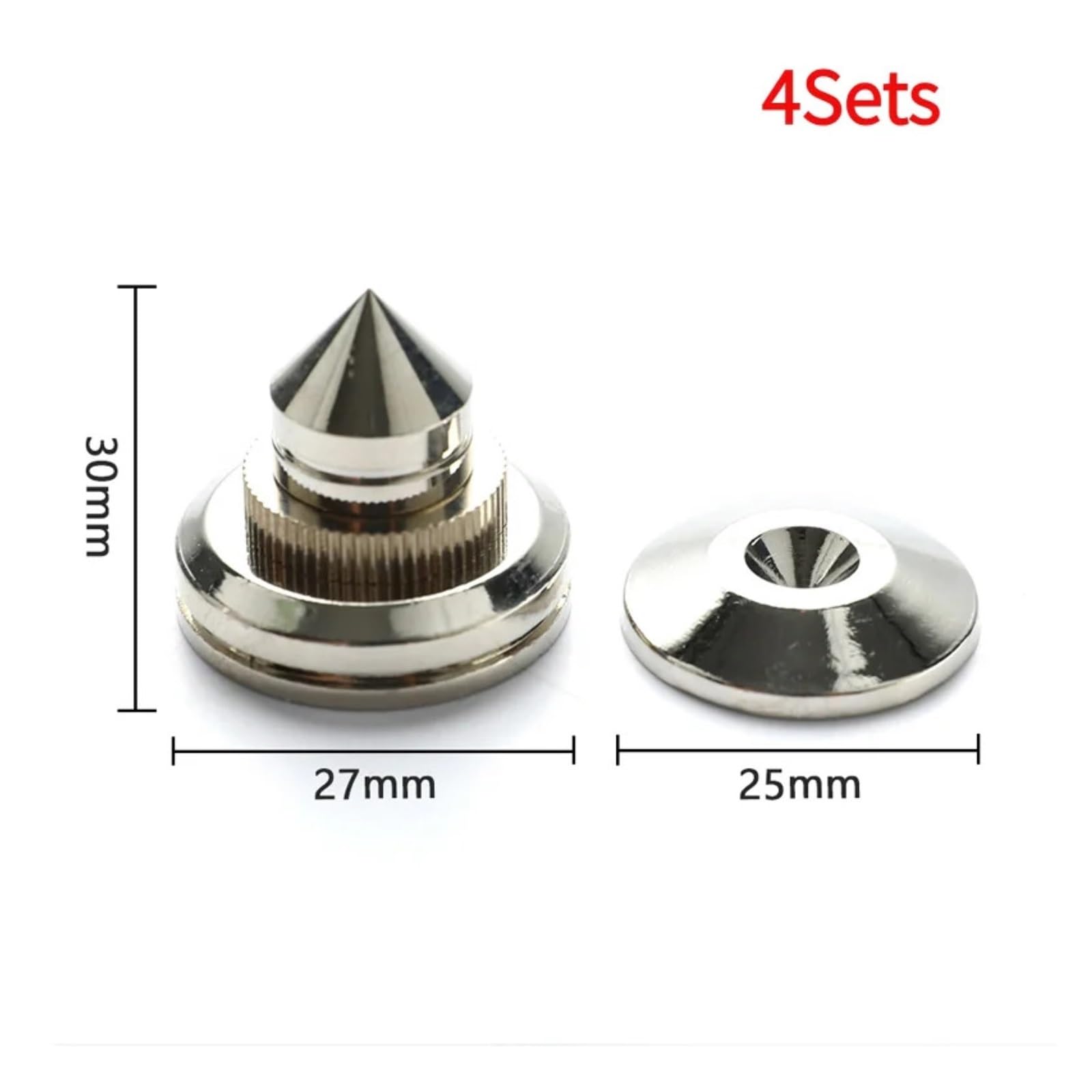 Inox SpeakerSpike 4 set di poggiapiedi for supporto for altoparlante | Chiodo del piede del pavimento del cono delle punte della scatola dell'altoparlante in rame(A1)