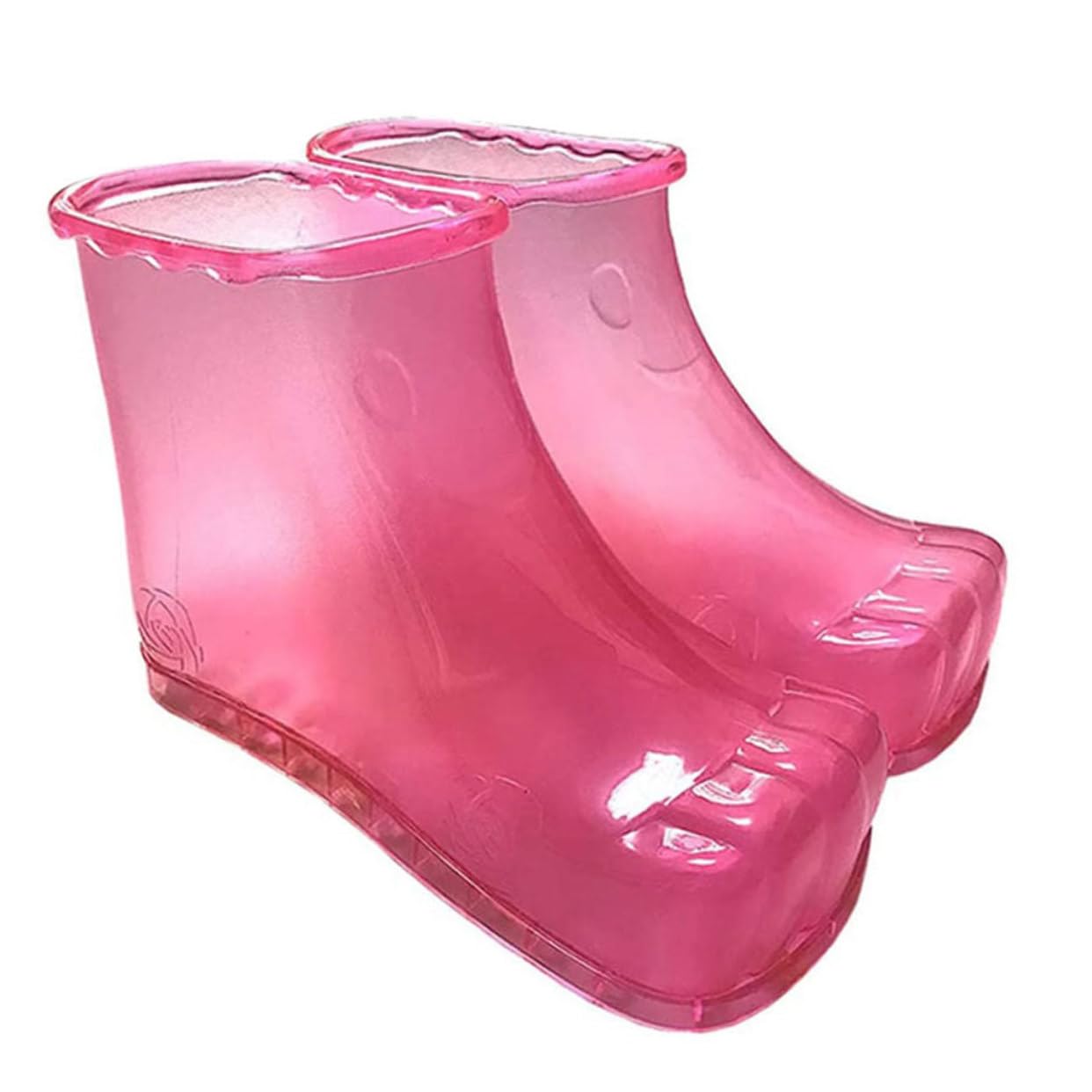FOMIYES 1 Pair Foot Bath Massage Shoes Foot Massage Bucket Foot Soaking Bath Basin Massage Foot Bath Shoes Portable Foot Bath Basin Foot Massage Boot Foot Soak Bucket Thermal Boot Pvc Rosy