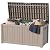 MAIUSCOLI 120 Gallon Outdoor Deck Box,Storage Lockable Waterproof Patio Furniture,Garden Tools,Cushions,Pool Accessories Outside Storage Resin Box(Grey)