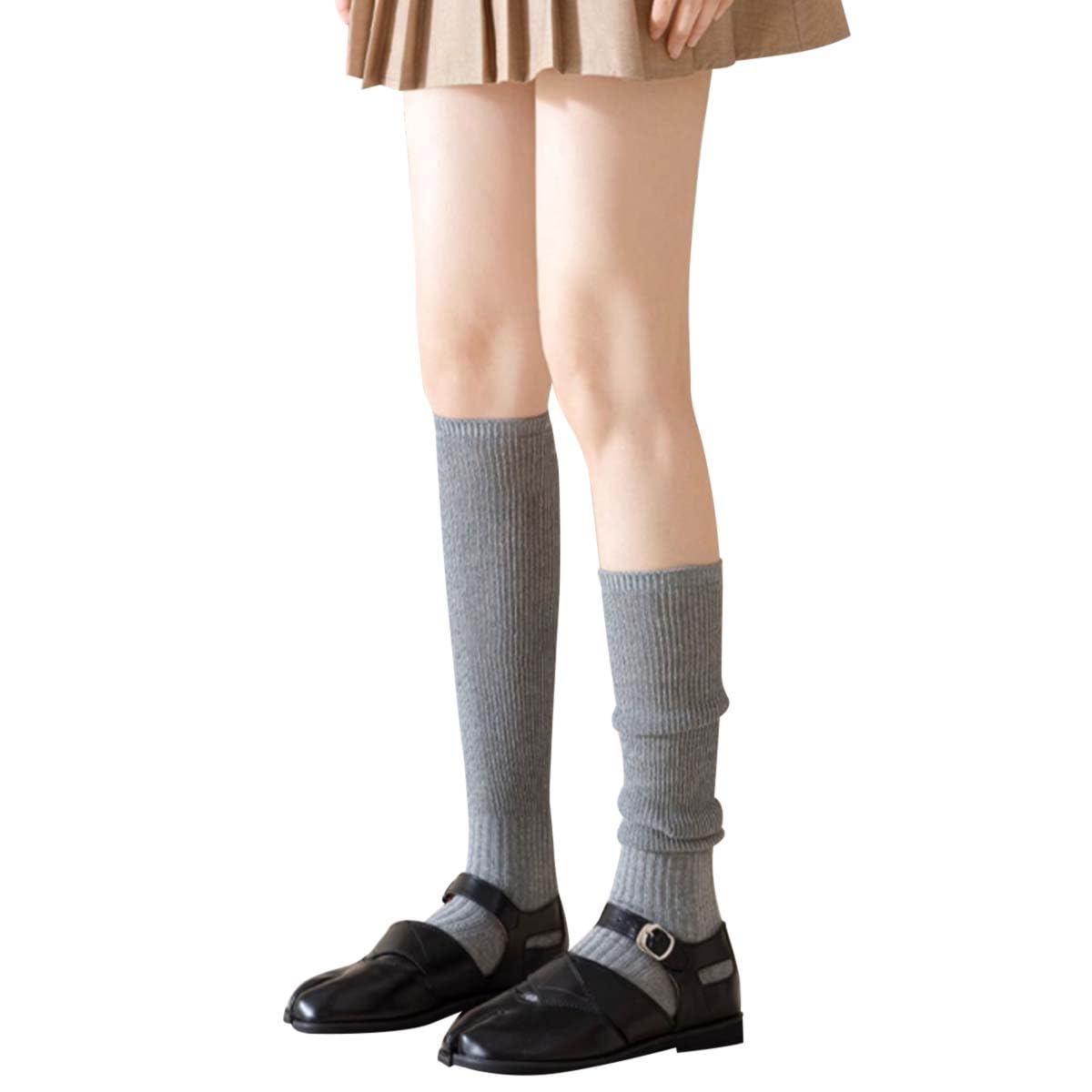 Atmungsaktive dünne Socken, 4 Paar, Damen, Knielang, Zwei Zehen, Baumwoll-Sneaker mit Zehen für Sport, Laufen, Freizeit, lang, hoch, Boot, Tabi, Knie