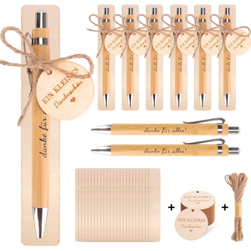 Zidoley 24 Sets Ein Dankeschön Geschenke Kleines 24 Danke für Alles Holz Kugelschreiber Abschiedsgeschenk Kollegen Kleine Geschenke für Kollegen Erzieher Lehrerin Kita Schüler Ruhestand